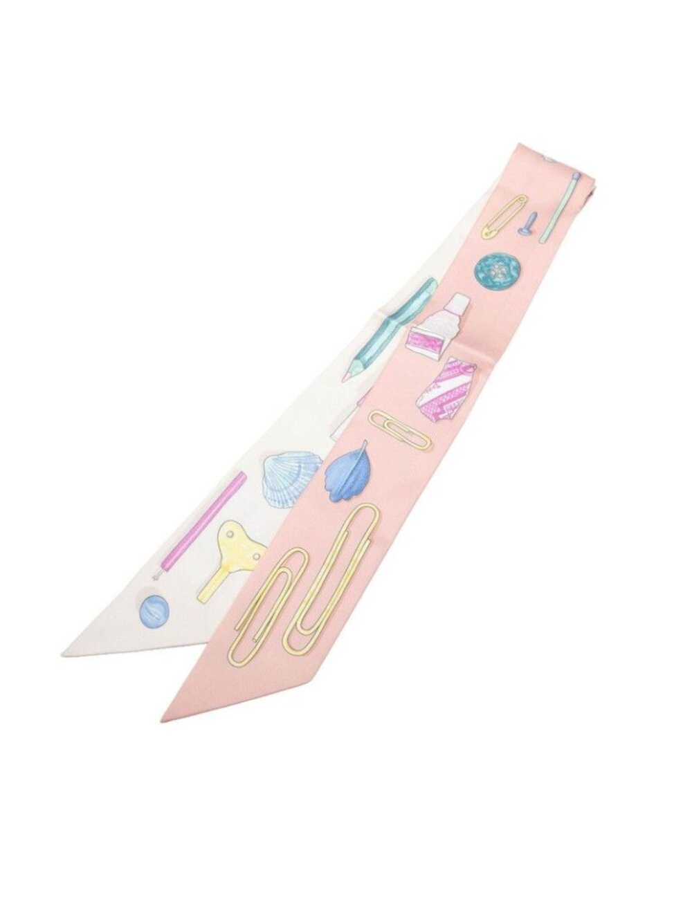 Hermes Twilly in the Pocket Scarf Pink Blue Multicolor Silk